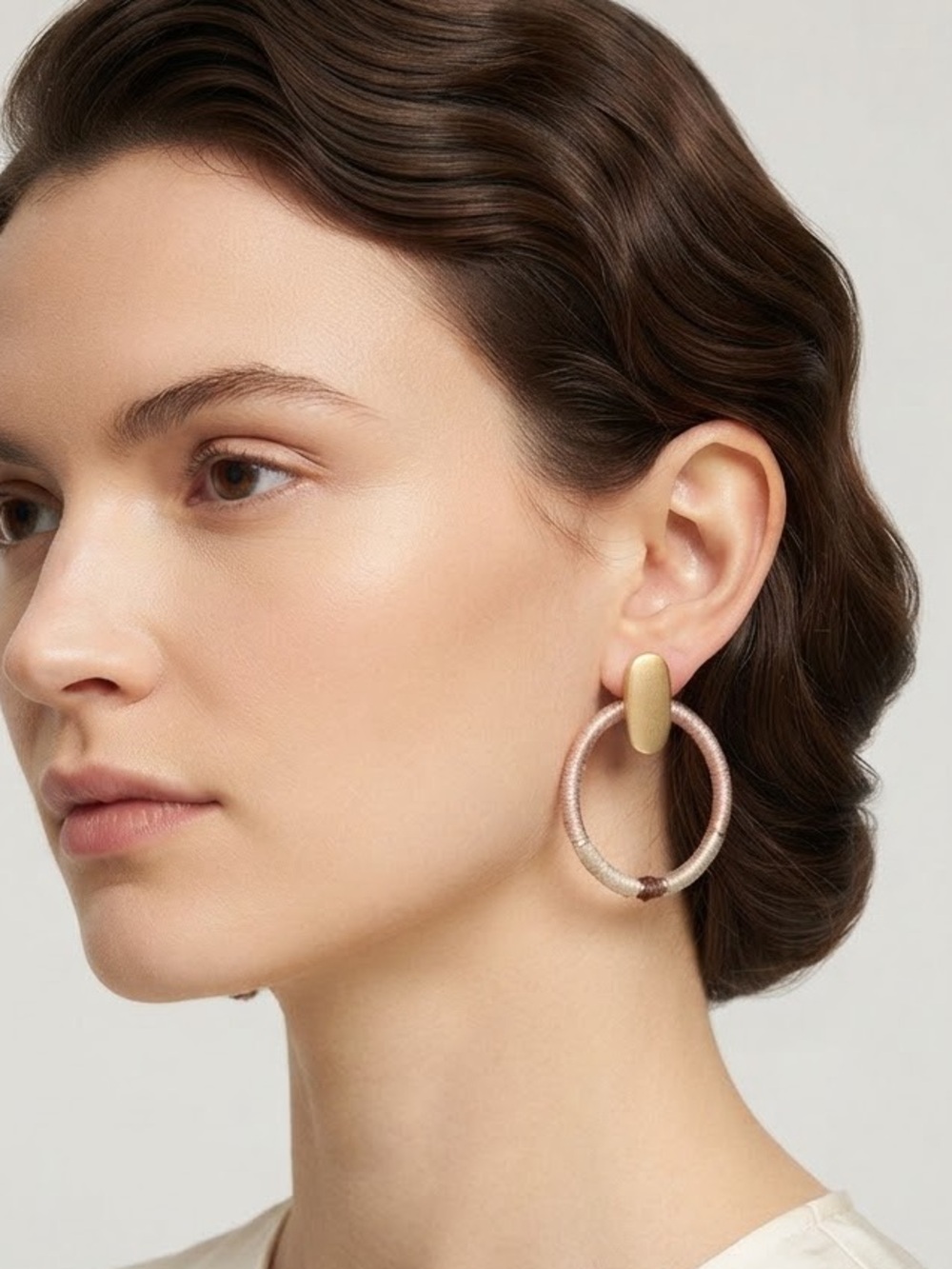 Hoop Earrings in Pink & Gold